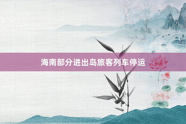 海南部分进出岛旅客列车停运
