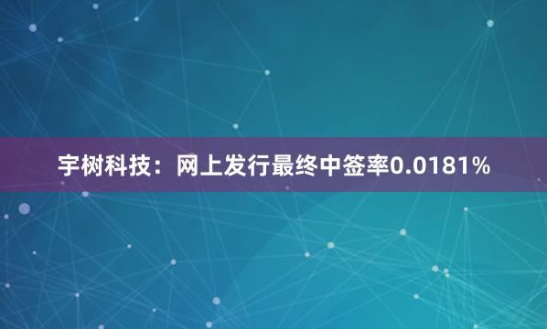 宇树科技：网上发行最终中签率0.0181%
