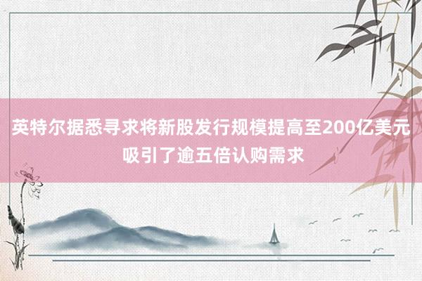 英特尔据悉寻求将新股发行规模提高至200亿美元 吸引了逾五倍认购需求