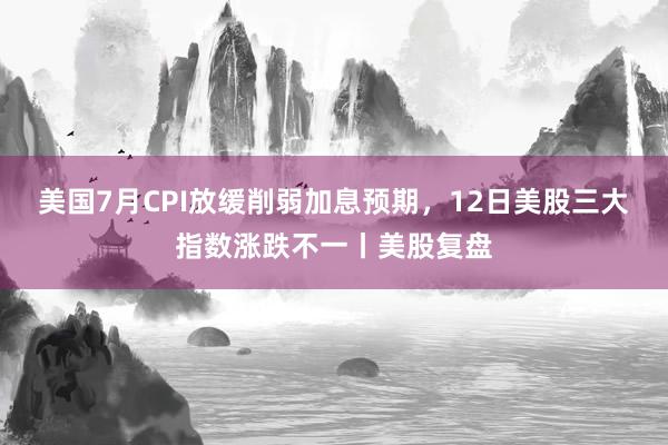 美国7月CPI放缓削弱加息预期，12日美股三大指数涨跌不一丨美股复盘