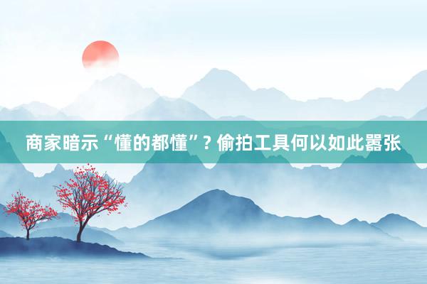 商家暗示“懂的都懂”? 偷拍工具何以如此嚣张