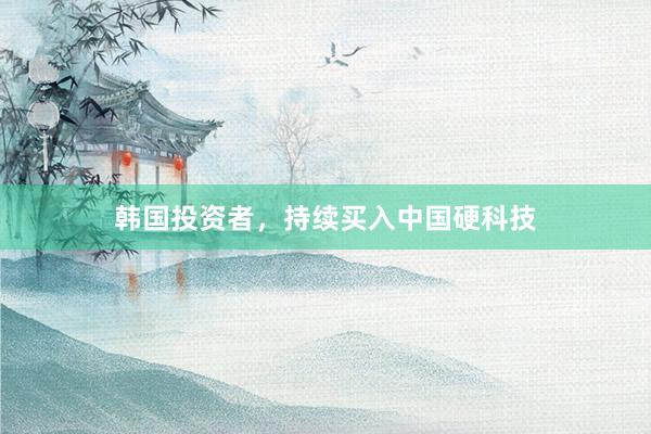 韩国投资者，持续买入中国硬科技