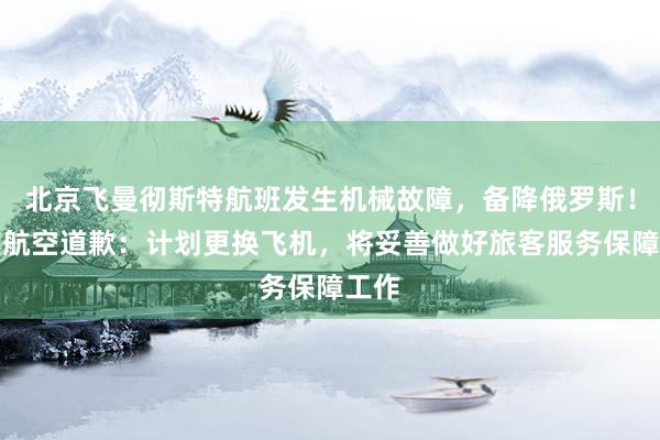 北京飞曼彻斯特航班发生机械故障，备降俄罗斯！海南航空道歉：计划更换飞机，将妥善做好旅客服务保障工作