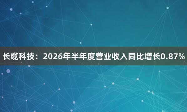 长缆科技：2026年半年度营业收入同比增长0.87%