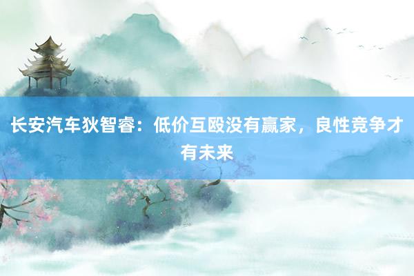 长安汽车狄智睿：低价互殴没有赢家，良性竞争才有未来
