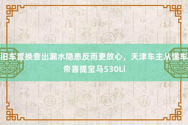 旧车置换查出漏水隐患反而更放心，天津车主从懂车帝喜提宝马530Li