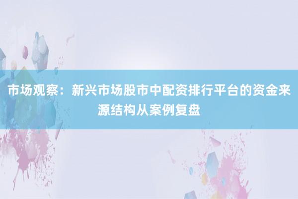 市场观察：新兴市场股市中配资排行平台的资金来源结构从案例复盘